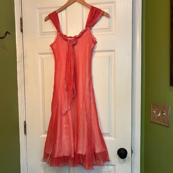 Tie Back Orange Dress - Picture 2 of 8